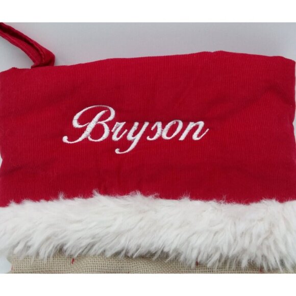 Pottery Barn Kids Bryson Bear on Train Christmas Stocking Holiday Xmas Quilted - Picture 2 of 9